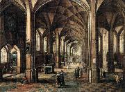 MINDERHOUT, Hendrik van Interior of a Church with a Family in the Foreground Spain oil painting artist
